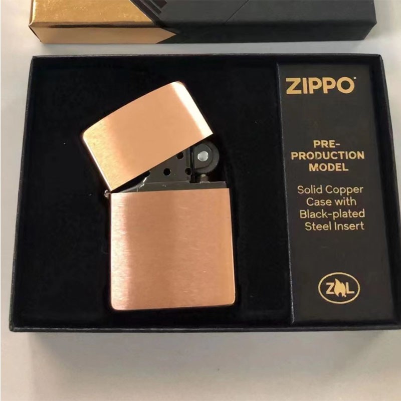 zippozippo打火机2022新款纯紫铜光板常规收藏  送男友 防风煤油打火