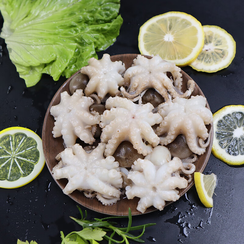 瀚通 小八爪鱼鲜活冷冻 去内脏 火锅板烧小章鱼仔 海鲜 生鲜 毛重500g