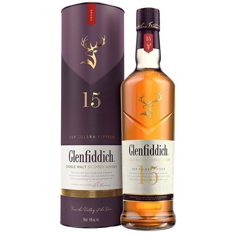 格兰菲迪（GLENFIDDICH）宝树行 格兰菲迪15年700ml 苏格兰单一麦芽威士忌 原装进口洋酒