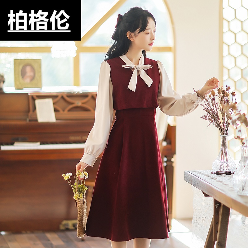 面试衣服女装春夏季连衣裙淑女气质穿搭幼儿园招聘服装 红色常规款 s