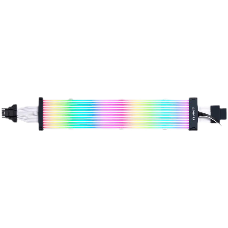 LIAN LI 联力 霓彩线三代新品彩色发光延长线ARGB 霓虹线16pin 显卡/24pin 主板  支持40系显卡 三代霓彩线（16-12）+ 24pin主板线