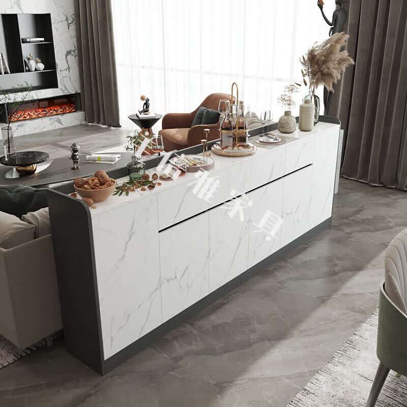 骏泽鹿新款沙发靠柜 沙发背柜岩板餐边柜薄cm简约现代家用横厅后