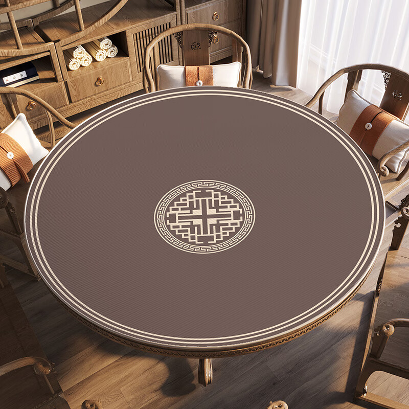 园桌的胶垫圆桌桌布圆形中式桌垫台面加厚扑克桌面牌垫子麻将桌打 雅