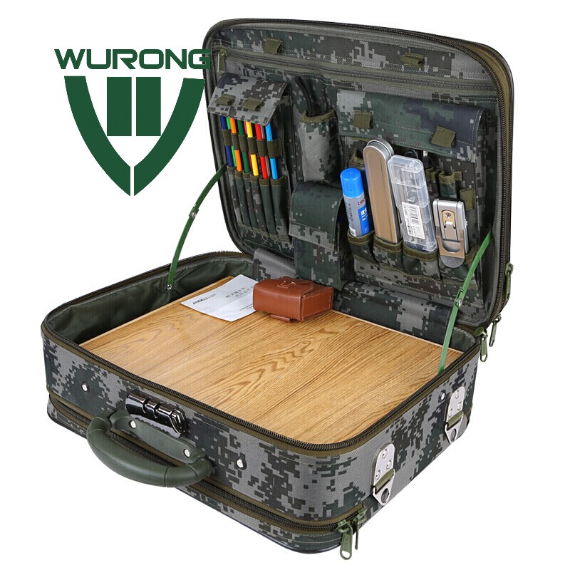 WURONG 野战标图作业箱折叠箱多用指挥器材箱参谋政工箱含支架空箱-WR1572