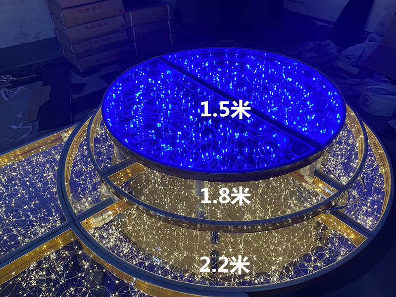 道具新款婚庆玻璃舞台圆形水晶t台舞台星光大道走秀 直径1米圆(一半)