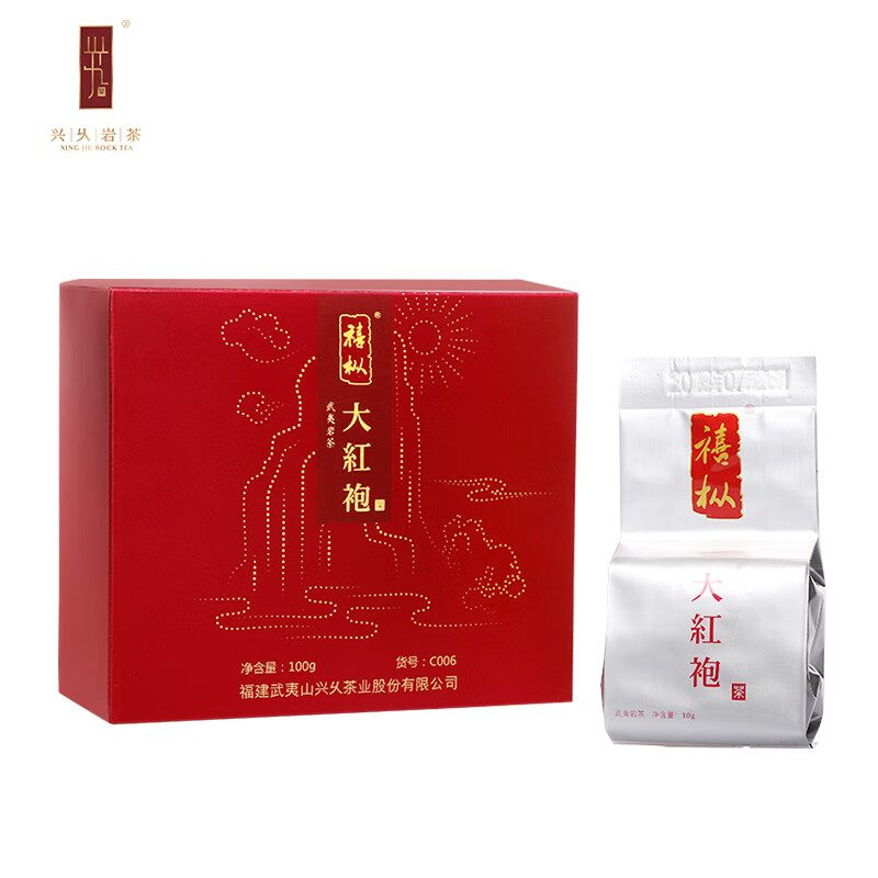 兴乆岩茶（XING JIU ROCK TEA）兴久岩茶 大红袍武夷山茶叶花果香浓香型茗茶 100g 大红袍C00610克*10袋