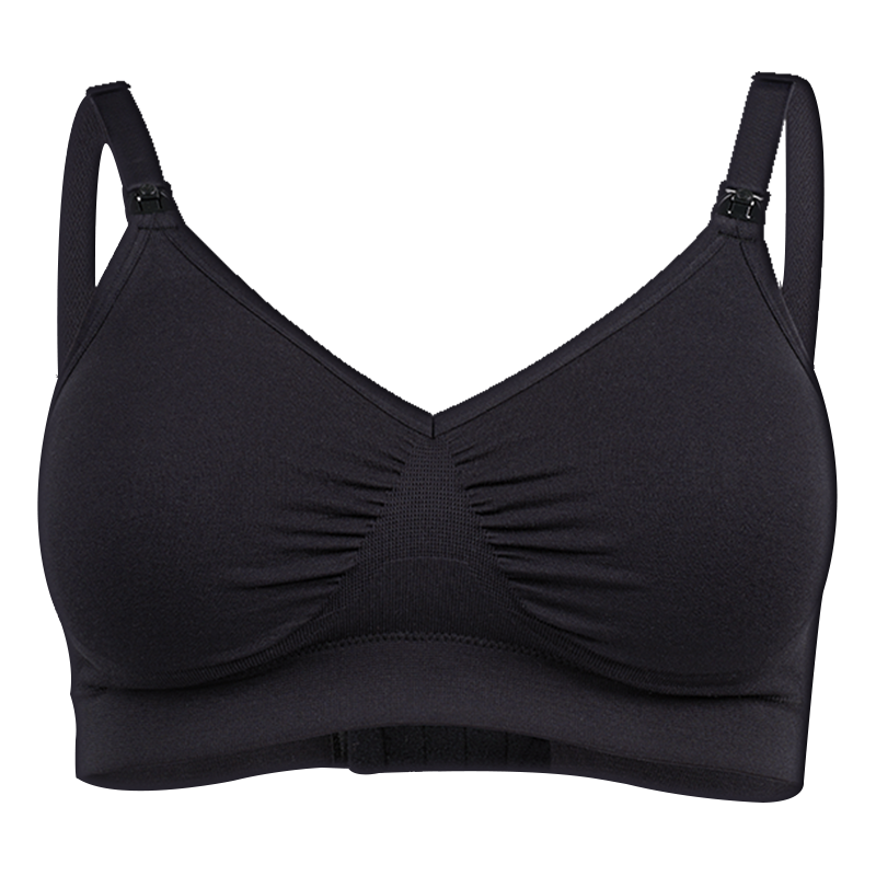 美德樂（Medela）哺乳文胸產(chǎn)后喂奶孕婦內(nèi)衣單層前開扣輕盈款 黑色 L