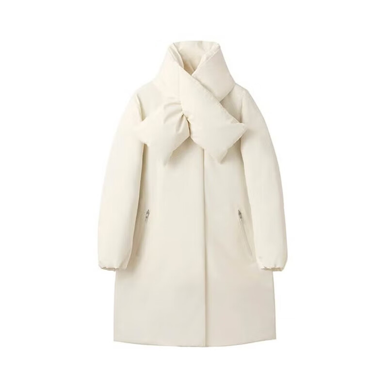 迪桑特（DESCENTE）女士羽絨服 INVー01L 經(jīng)典時(shí)尚寬松舒適防風(fēng)保暖休閑日常羽絨服 (WH01) 米白 S