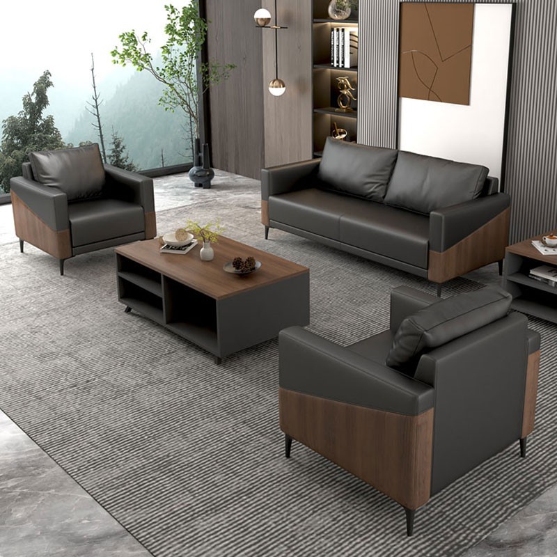 方展办公室沙发茶几组合简约现代接待室会客室小型商务办公沙发套装