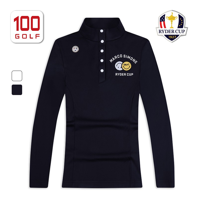 ryder cup莱德杯高尔夫服装女长袖t恤秋季全新弹力舒适立领运动衫女