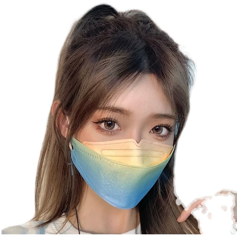佐圣菲新款抖音网红3d立体口罩女高颜值口罩炫彩渐变女学生韩版可爱