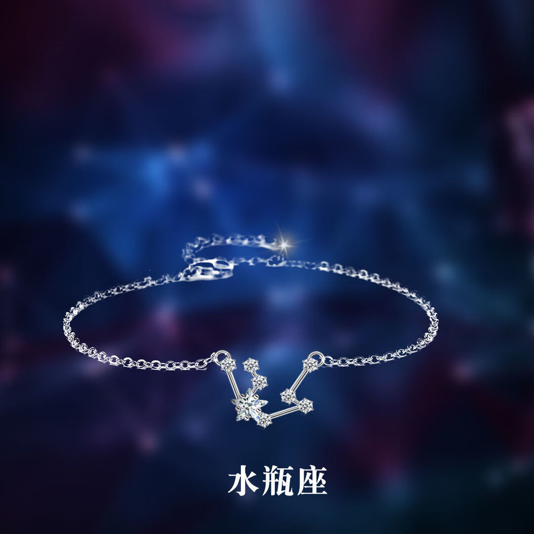 座手链韩版十二星座手链女款学生银色手环简约创意闺蜜生日礼 水瓶座