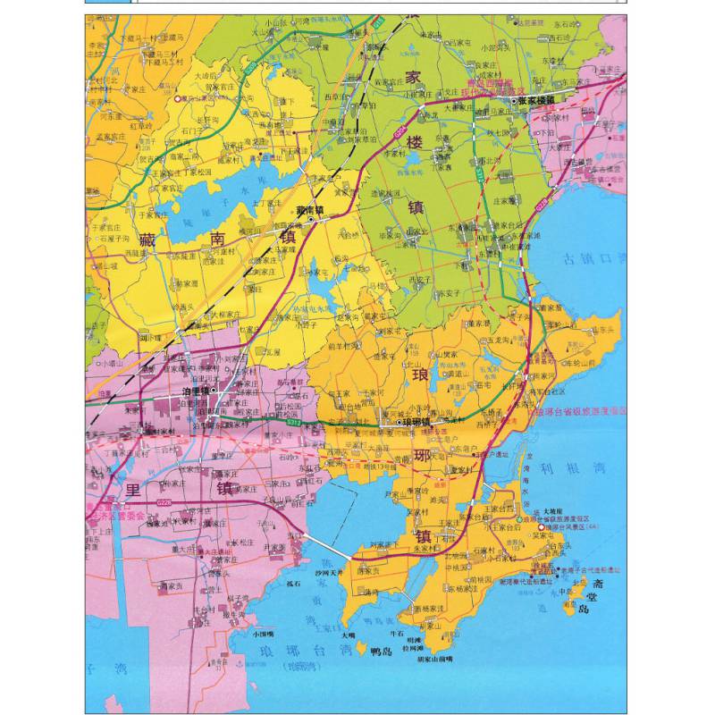 2019新版黄岛区地图青岛市各区市地图系列108cm*76cm办公室商务会议