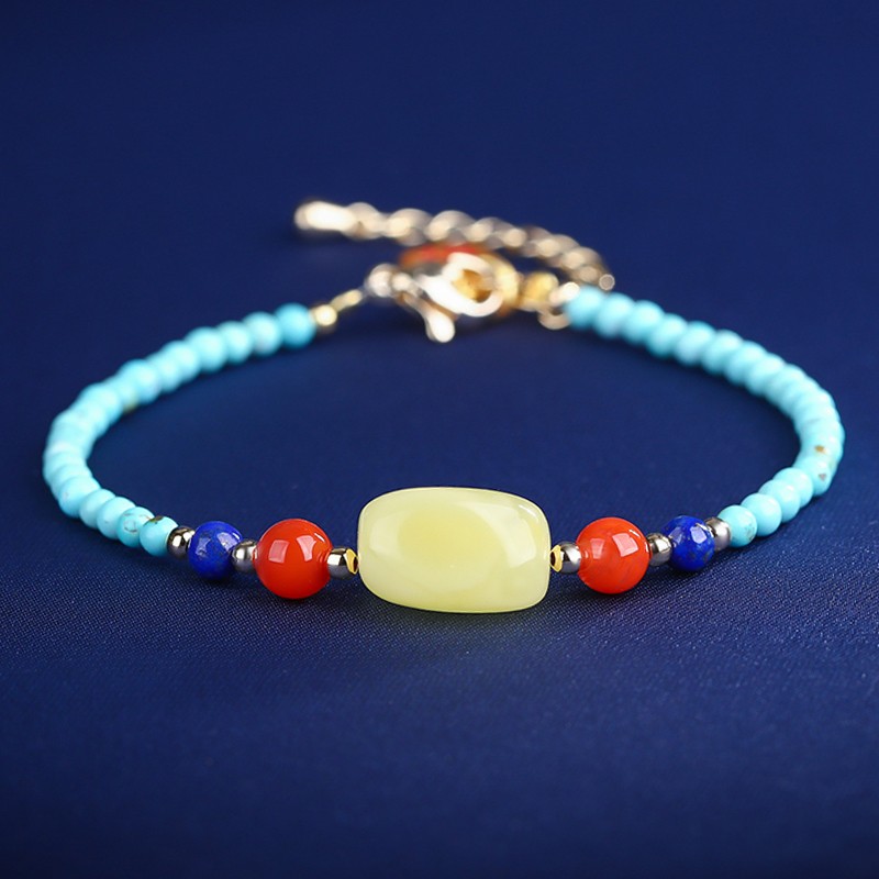 金運爆上げ 貴重！奥深い輝き！主玉7mm五色メノウ石製パワー