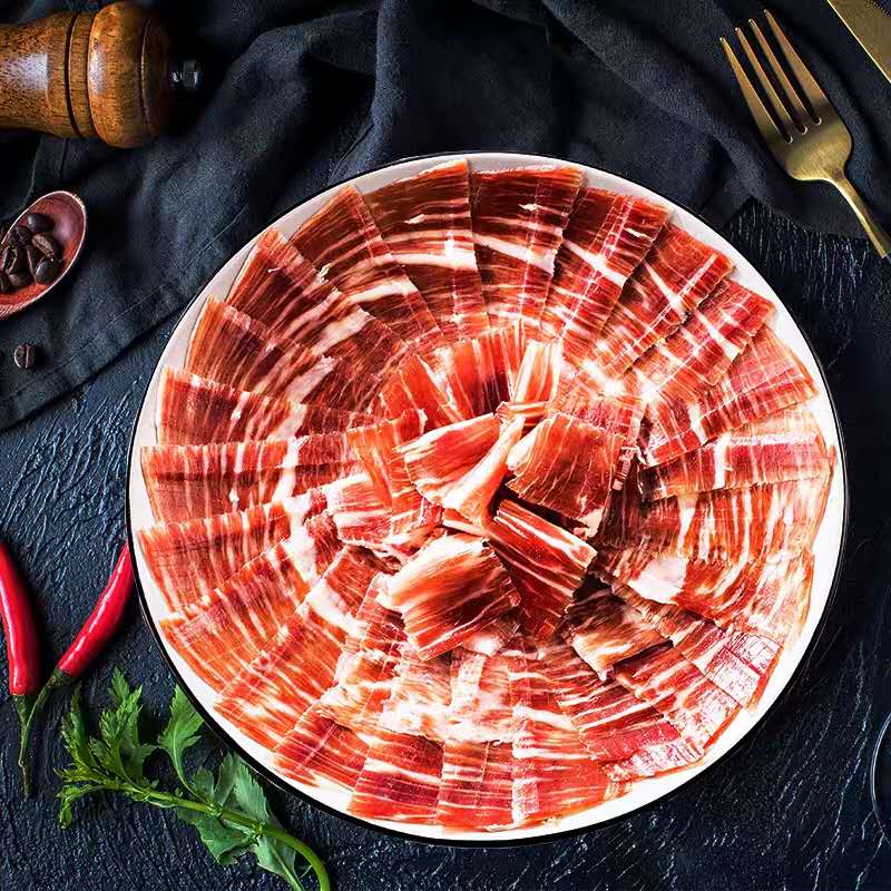 西班牙火腿伊比利亚橡果饲养黑猪风干后腿火腿片肉片手工切片 48个月