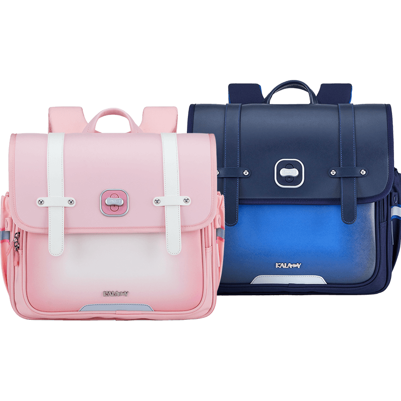 卡拉羊书包小学生男女一体式可打开减负欧若拉英伦风横版儿童减负背包