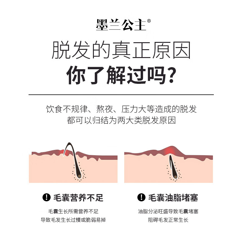 墨兰公主生姜防断强韧洗发水洗发露清洁毛囊洗头膏护发素沙龙级养护套装 生姜洗护套装 600ml*2瓶 -1套装