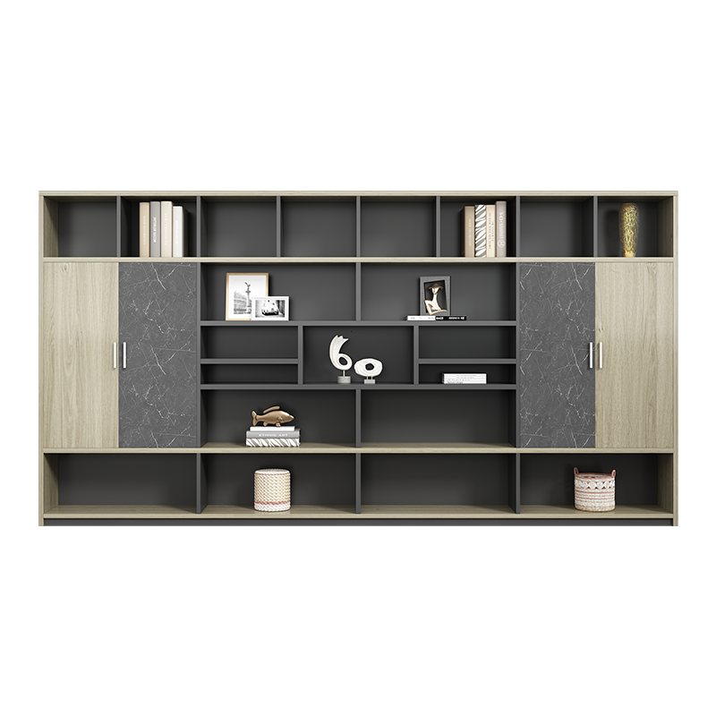 锡田新款板式文件柜木质书柜自由组合简约资料柜储物柜 4门