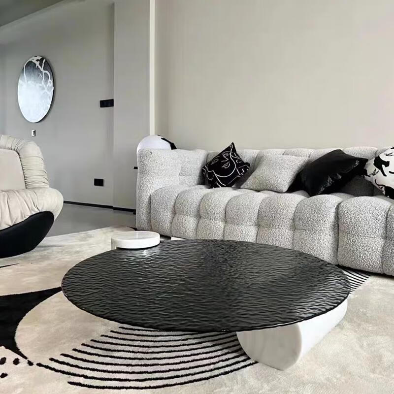 澳颜莱广东佛山茶几 baxter意式极简水波纹玻璃轻奢茶几桌客厅家用