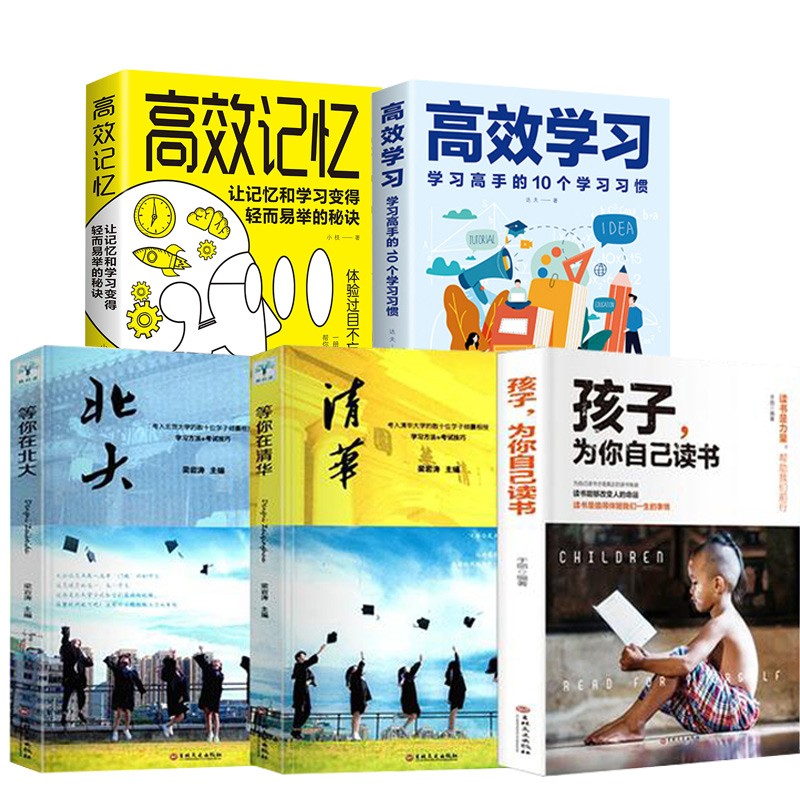高效学习 学习高手的10个学习习惯 学习方法类书籍超级学习力 超级记忆术 脑力赋能 高效学习方法 5册高效学习+等你在清华+孩子为你自己读书等
