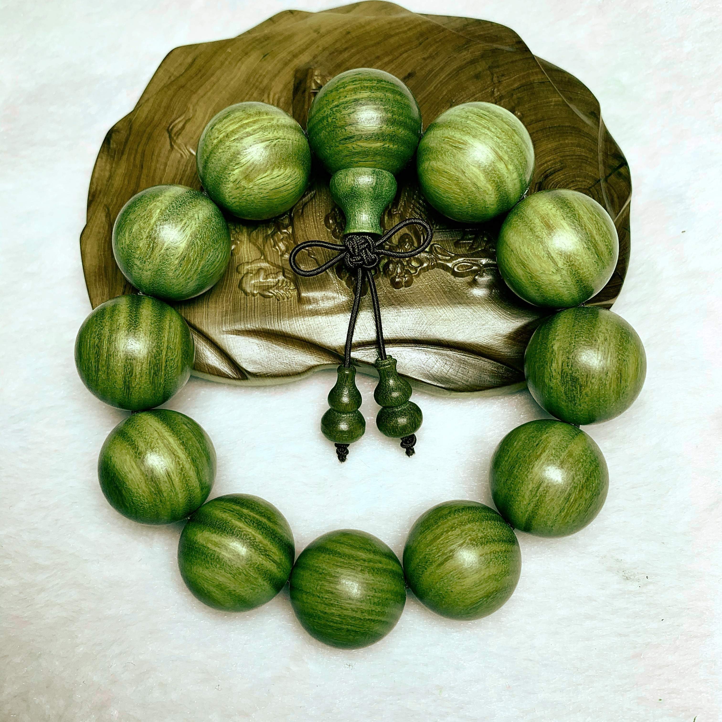 沁度绿檀手串 阿根廷佛珠男文玩沉水圣檀木檀香念珠108颗手链女sn79ht