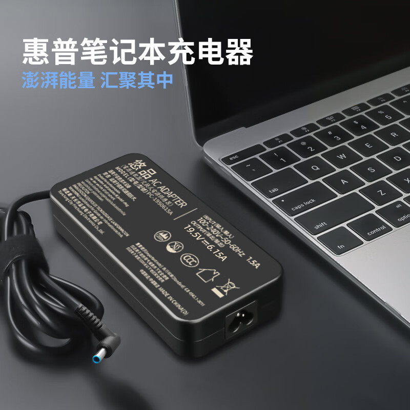 悠品 惠普笔记本充电器19.5V6.15A 120W通用hp ENVY17/光影/暗影精灵2/omen电脑电源适配器线蓝口带针