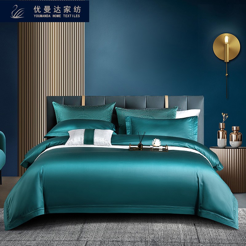 支全棉贡缎美式纯棉四件套五星级酒店总统套房高档奢华别墅床上用品
