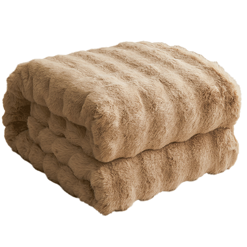 无印良品A类冬季仿兔毛绒毛毯办公室午睡加厚保暖毯子盖毯160*200cm