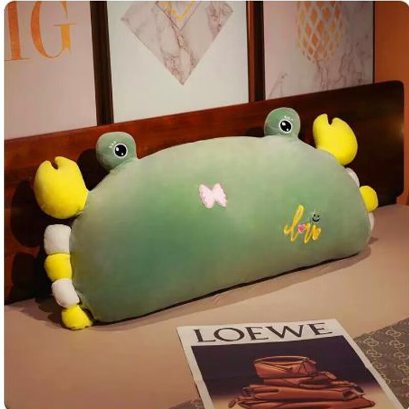 靠枕床头抱枕女生睡觉男生款床上靠垫大靠背寝室卡通枕头可爱 绿螃蟹