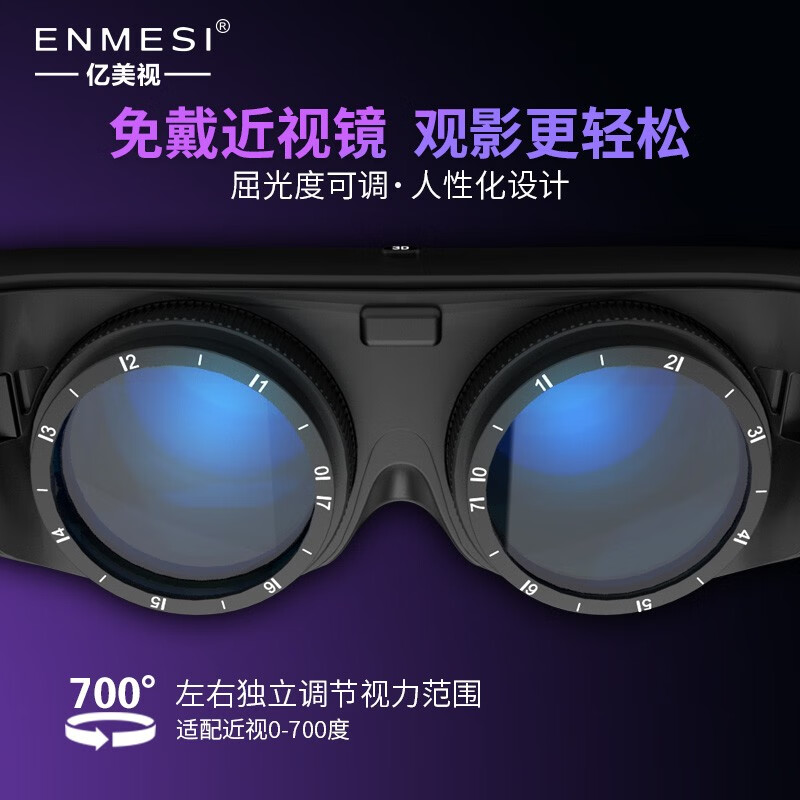 亿美视（ENMESI） 亿美视3D智能眼镜500吋巨幕头戴显示器手机电脑吃鸡游戏设备一体机非VR 标配（头显+控制盒主机）