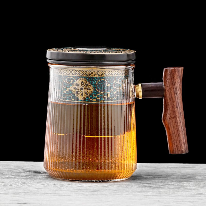 领艺古韵玻璃璃泡茶杯茶水分离带盖陶瓷过滤单个人专用家用办公喝
