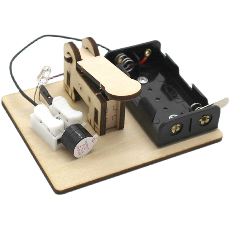 发报机 电动 摩斯电码自制趣味手工DIY儿童木制拼装创意科学小实验 大力士发报机实验