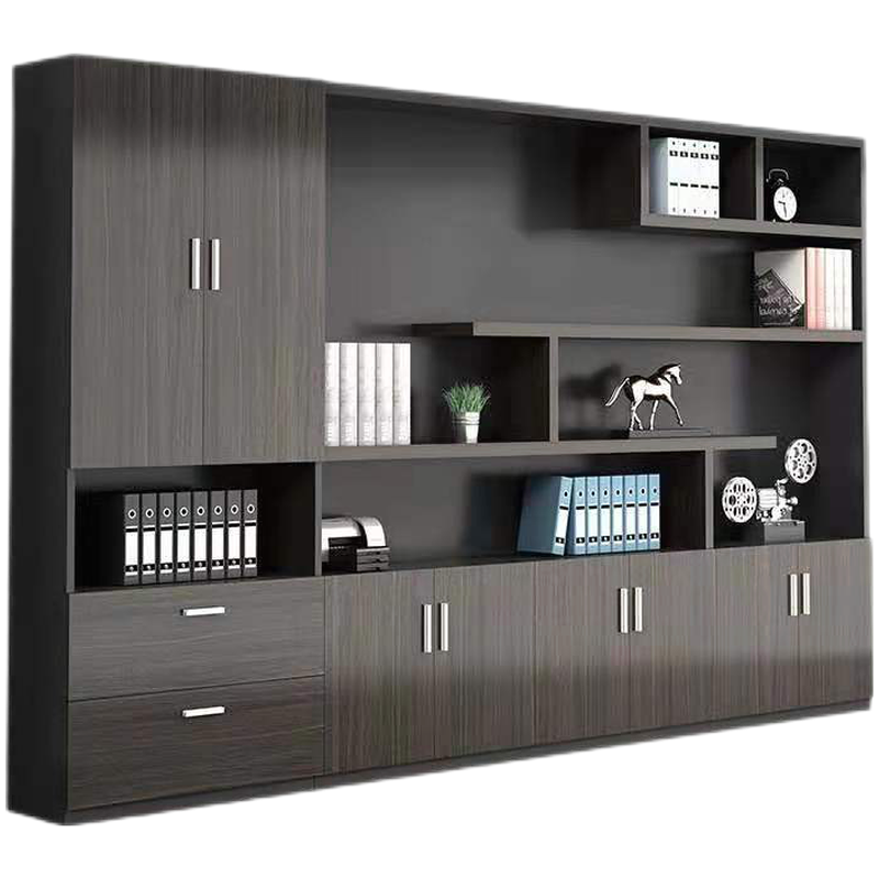 美轩戈办公文件柜书柜简约现代办公家具办公室档案柜木质资料柜老板办公室板式背景文件柜储物柜组合 八门文件柜