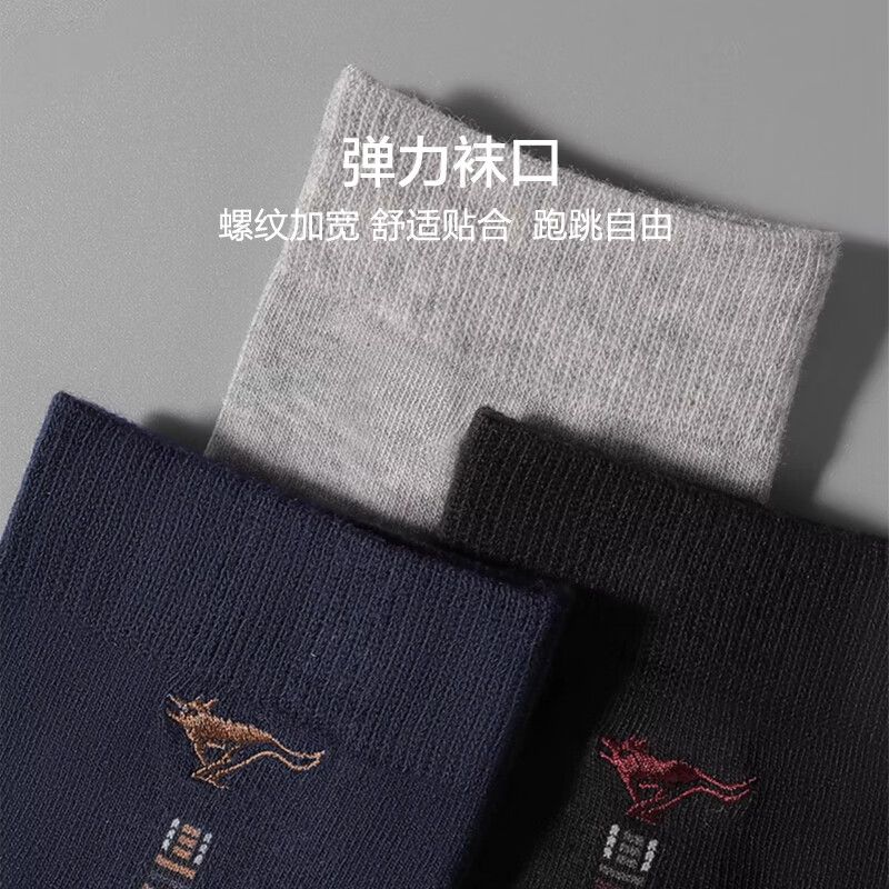 七匹狼袜子男精梳棉春季商务男袜中高筒休闲运动棉袜吸汗透气  精梳棉休闲袜 常规款 6双