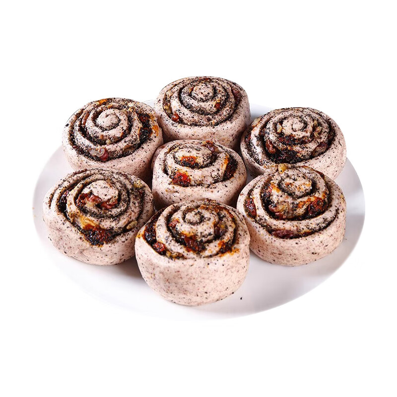 倍绝黑芝麻杂粮馒头早餐黑米核桃包0无添加糖精纯手工花卷粗粮主食 黑芝麻黑米核桃包【5个】1袋