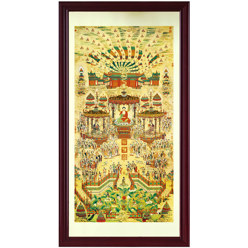 詩華歌迪 铜板画佛像挂画全佛图结缘居家客厅佛画像万佛图极乐世 香槟