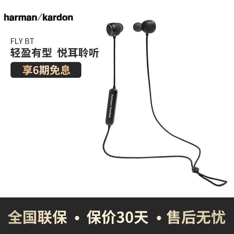哈曼卡顿（Harman/Kardon） FLY BT入耳式无线蓝牙耳机通用苹果华为小米手机 黑色 官方标配
