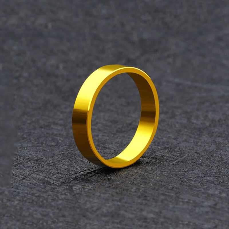 匠蕴黄金戒指男女足金999情侣款实心对戒素圈尾戒光面亮面平板指环 8