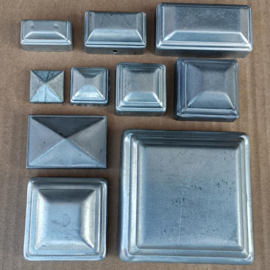 铁艺冲压封口盖镀锌盖帽方管堵头护栏装饰帽立柱柱帽平盖护栏配件