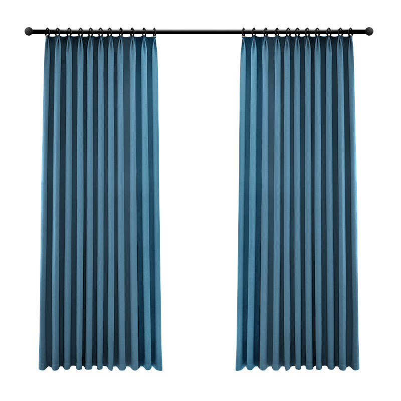 京东京造 黑贝妮蓝色窗帘 99%全遮光成品窗帘布卧室客厅挂钩式3宽*2.7高1片