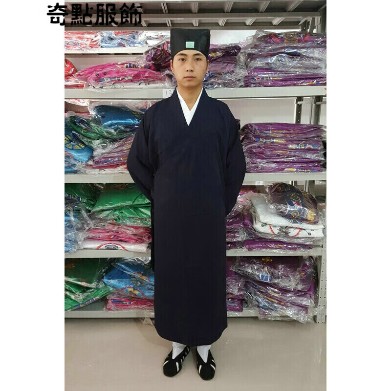 道士服装道家用品道装斜襟长褂道教长袍道袍道服服练功服2021(定制)