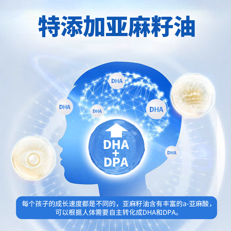 奈力士进口儿童dha学生青少年6-18岁高中生搭补脑提神增强加记孕妇忆力 1瓶装【买3瓶送1瓶，超划算】