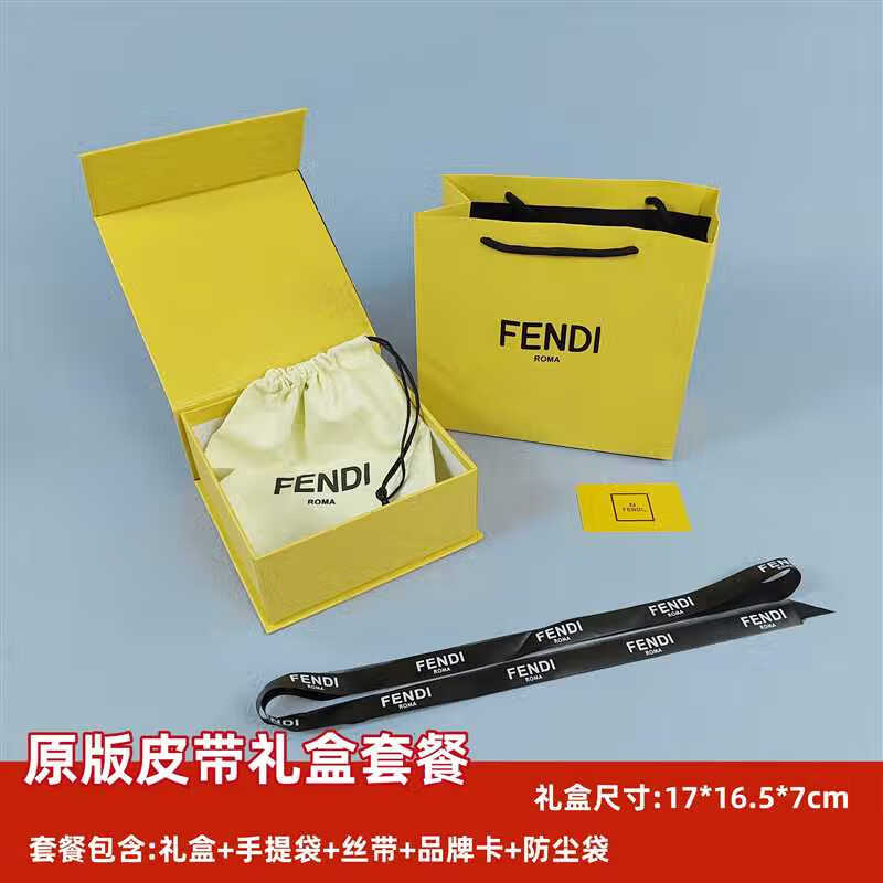 适用芬迪礼品袋子fendi礼品盒纸袋t恤围巾包装袋衣服盒子包包皮带