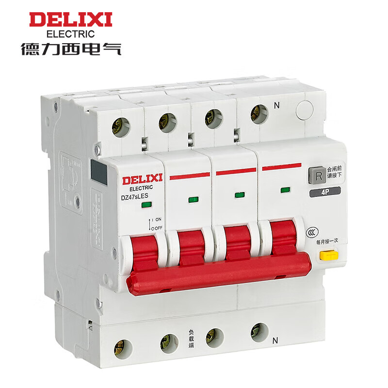 4p c 63a 6ka 30ma 400vac dz47sles4c63 微型漏电保护断路器