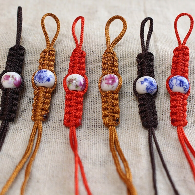 威庆 手工编陶瓷珠茶壶绳装粗绳牢固茶壶盖绳子高档紫砂壶玻璃杯绳子