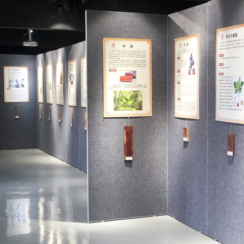 创京懿选高档轻奢书画展板 书画展板亚麻布博物馆书法作品移动展墙