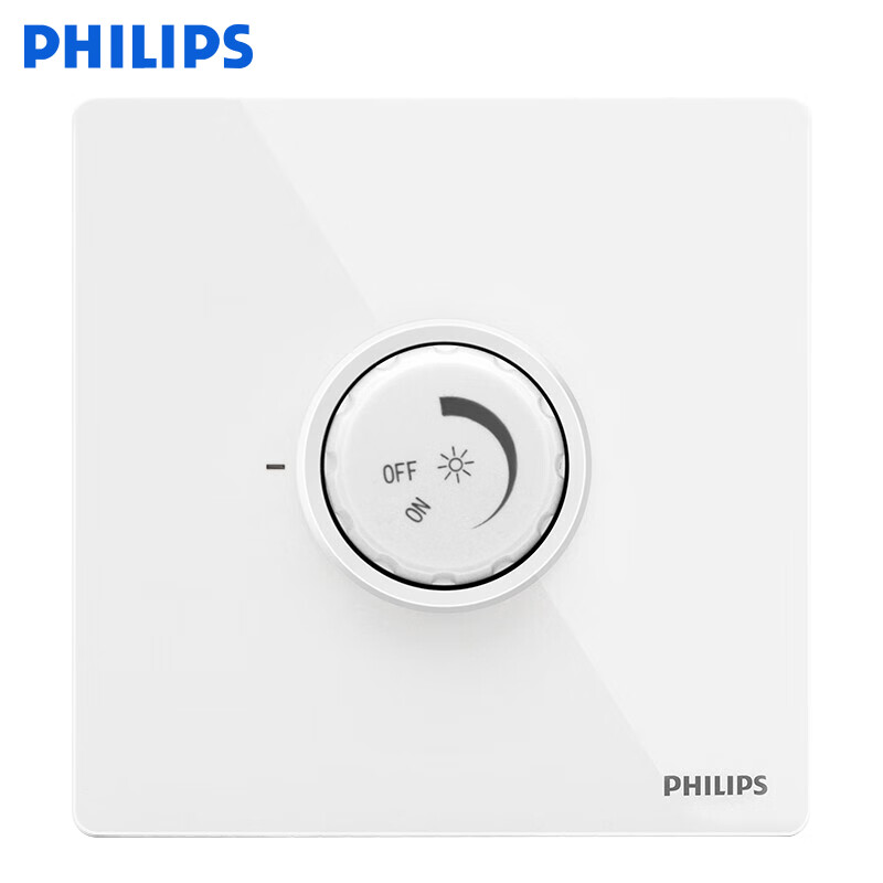 飞利浦(philips)开关插座一位调光开关系列单联面板调光器调节开关调