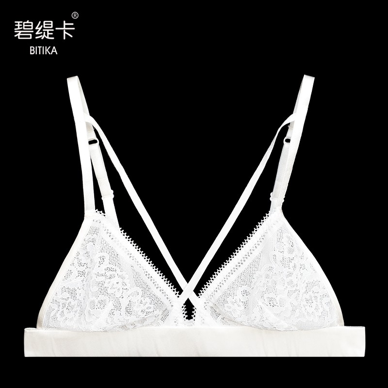 碧缇卡桑蚕丝法式小胸内衣 秋冬薄款三角杯文胸 性感无钢圈蕾丝胸罩