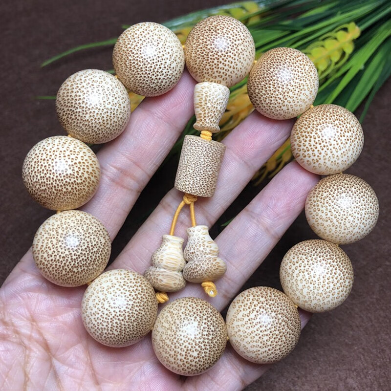 牧思 龙血金丝竹手串 文玩佛珠 老料 天然爆满鱼籽纹高密男女同款 2.