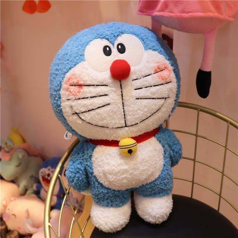 a梦公仔机器猫蓝胖子情侣毛绒玩具送女友男友生日礼物 叮当猫(经典蓝)